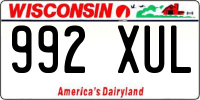 WI license plate 992XUL