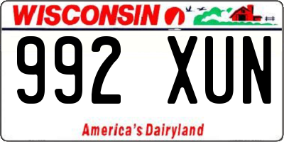 WI license plate 992XUN