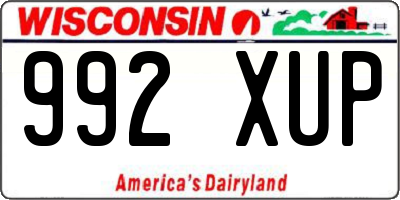 WI license plate 992XUP