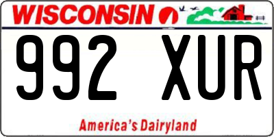 WI license plate 992XUR
