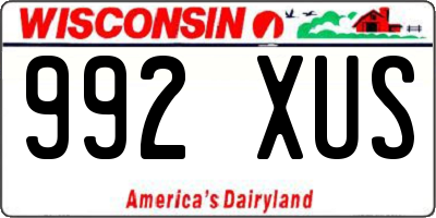 WI license plate 992XUS