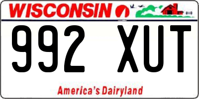 WI license plate 992XUT