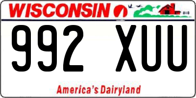 WI license plate 992XUU