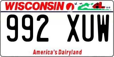 WI license plate 992XUW