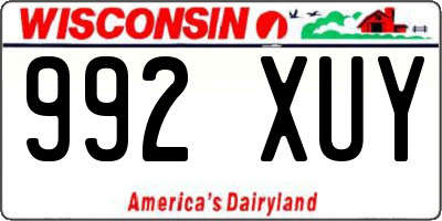 WI license plate 992XUY