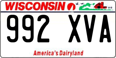 WI license plate 992XVA