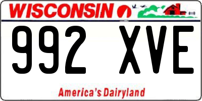 WI license plate 992XVE