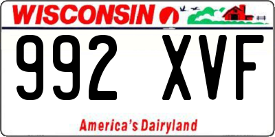 WI license plate 992XVF