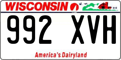 WI license plate 992XVH