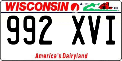 WI license plate 992XVI