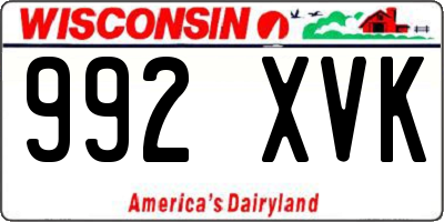 WI license plate 992XVK