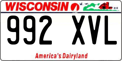 WI license plate 992XVL