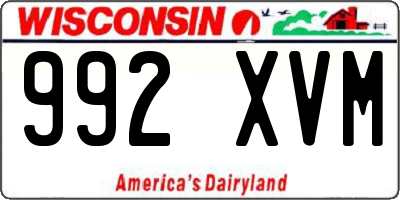 WI license plate 992XVM