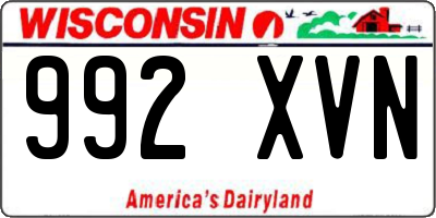 WI license plate 992XVN