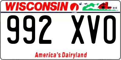 WI license plate 992XVO