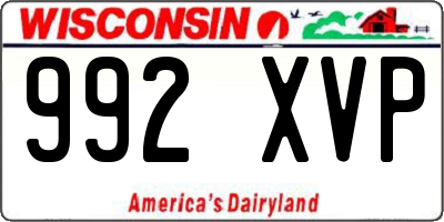 WI license plate 992XVP