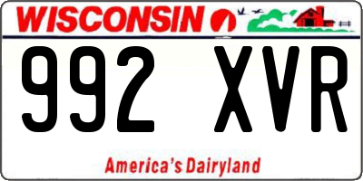 WI license plate 992XVR