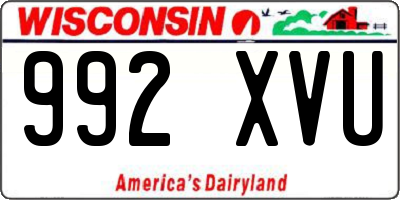WI license plate 992XVU