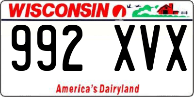 WI license plate 992XVX