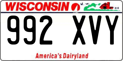 WI license plate 992XVY
