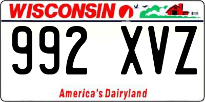 WI license plate 992XVZ