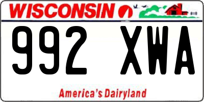 WI license plate 992XWA