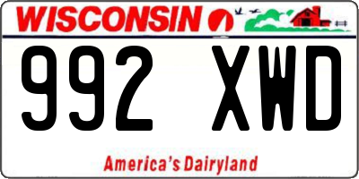 WI license plate 992XWD