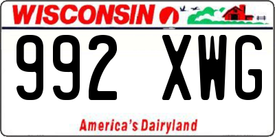 WI license plate 992XWG