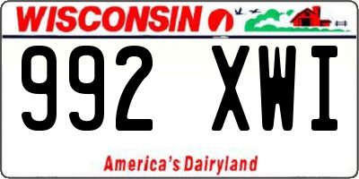 WI license plate 992XWI