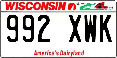 WI license plate 992XWK