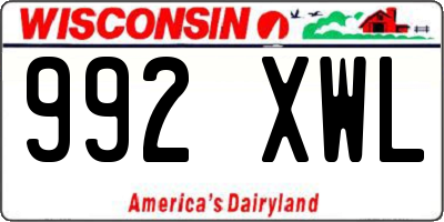 WI license plate 992XWL