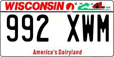 WI license plate 992XWM