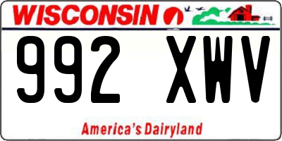 WI license plate 992XWV