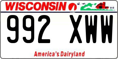 WI license plate 992XWW