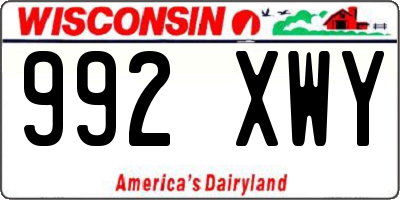 WI license plate 992XWY