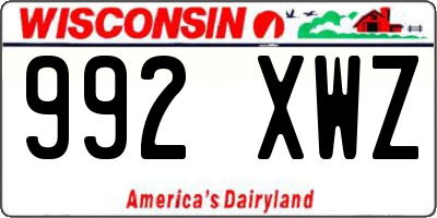 WI license plate 992XWZ