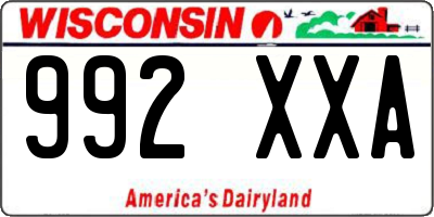 WI license plate 992XXA