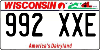 WI license plate 992XXE