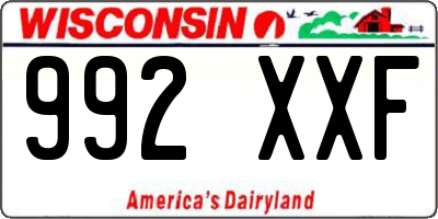 WI license plate 992XXF