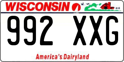 WI license plate 992XXG