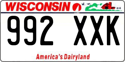 WI license plate 992XXK