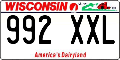 WI license plate 992XXL