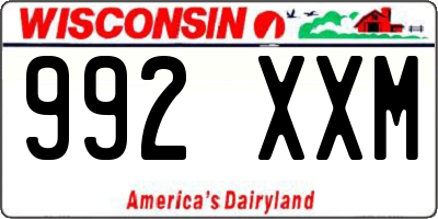 WI license plate 992XXM