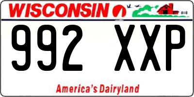 WI license plate 992XXP