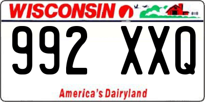 WI license plate 992XXQ