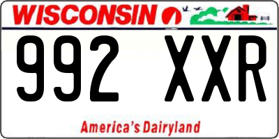 WI license plate 992XXR