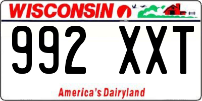 WI license plate 992XXT