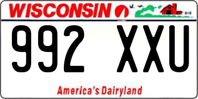 WI license plate 992XXU