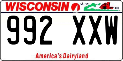 WI license plate 992XXW