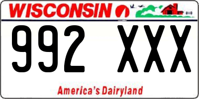WI license plate 992XXX